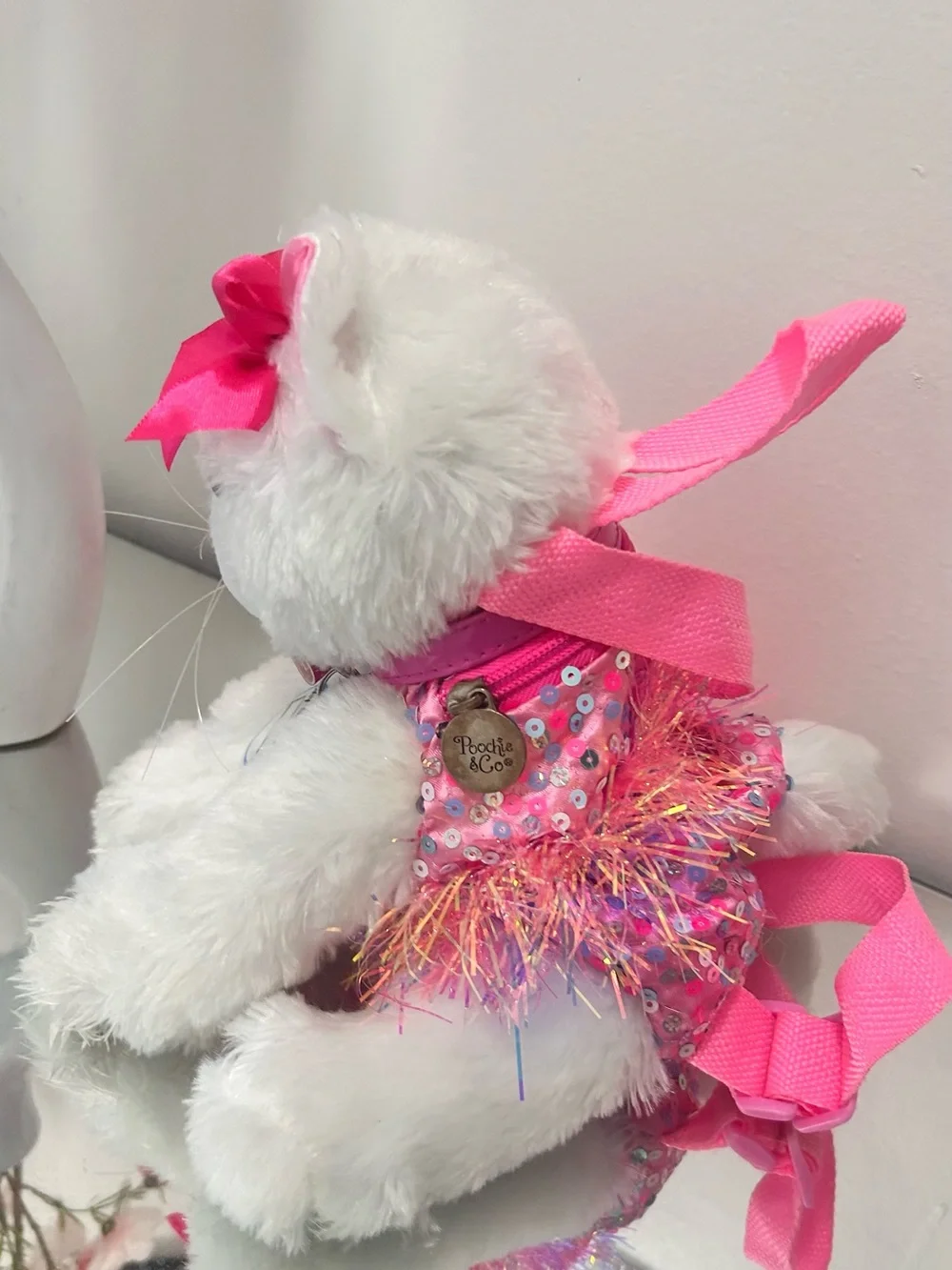 Cute Plush Cat Mini Backpack Toddler Pink Girls Small Bag Kawaii